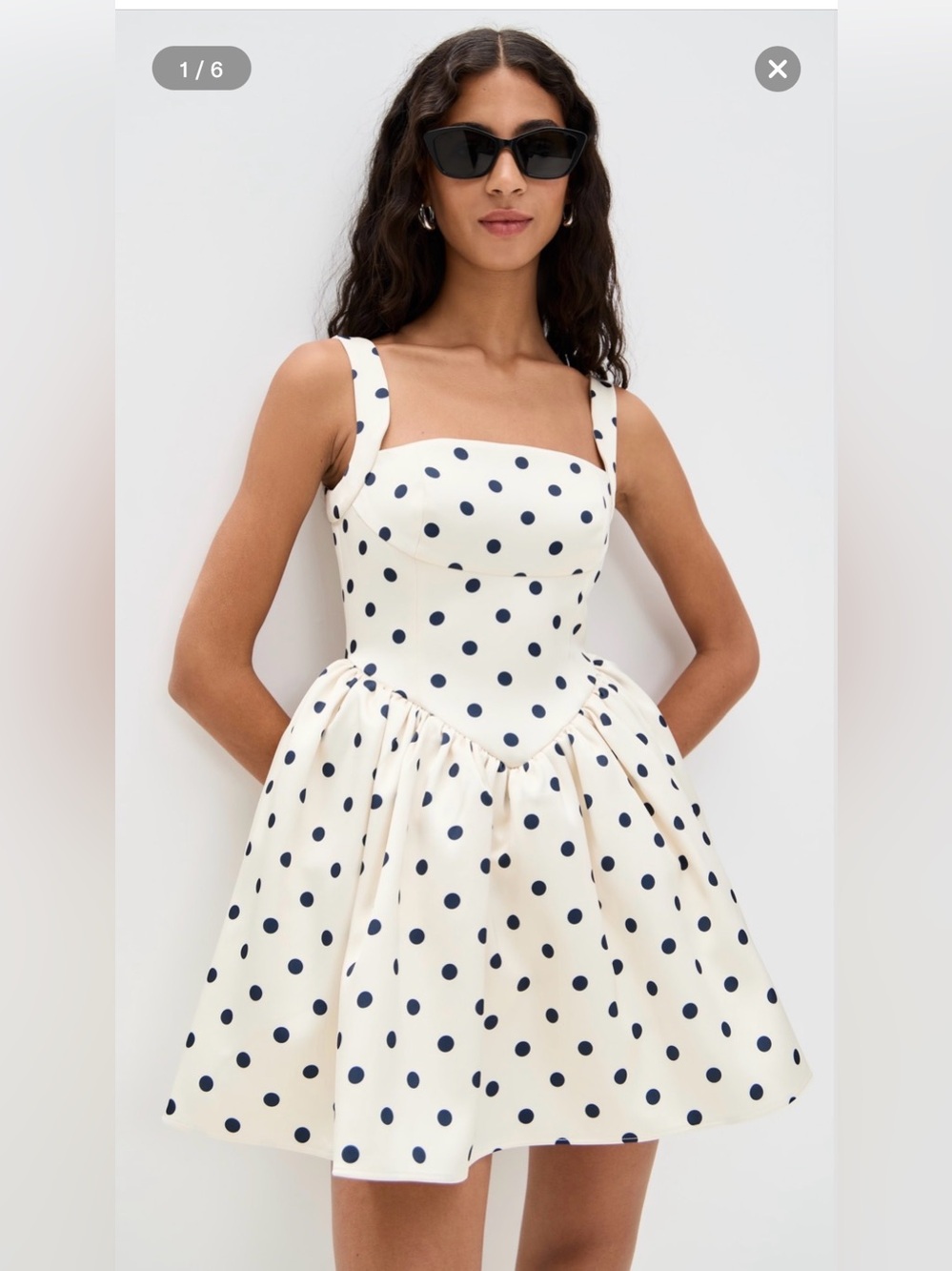 Self Portrait
Cream Polka Dot Satin Mini Dress- size 0- never worn